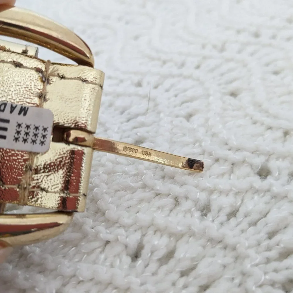 Vintage Nan Lewis, Ribco USA Gold Woven Belt - 39.5